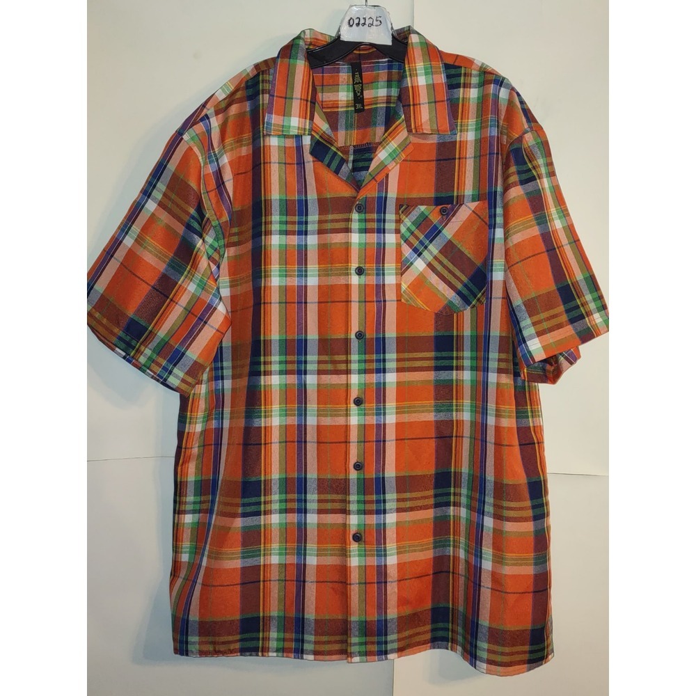 TRUE ROCK Men's Multicolor Plaid Button Down Shirt